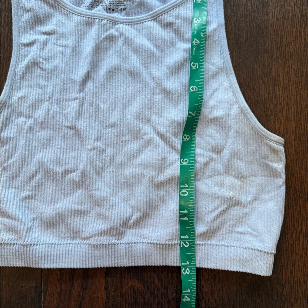 Garage Light Blue Ribbed Crop Top Size Medium - Picture 2 of 4